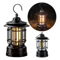 Retro Style LED Camping Lantern Rechargeable Type-C