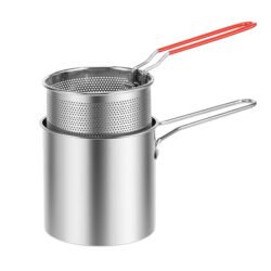 Deep Frying Pot with Strainer Basket for Cooking