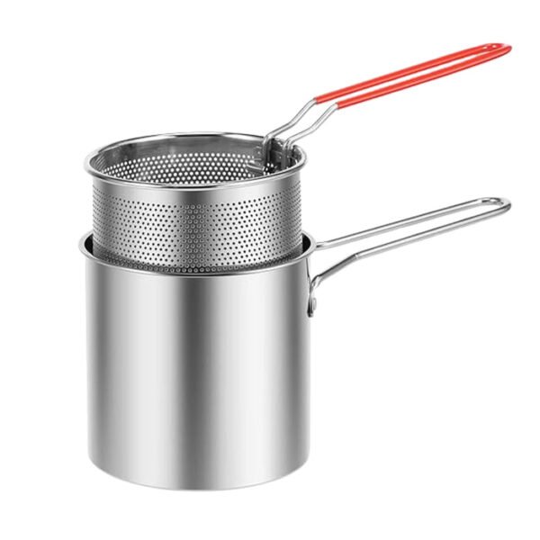 Deep Frying Pot with Strainer Basket for Cooking