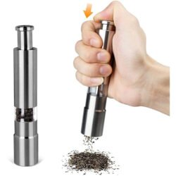 Stainless Steel Salt and Pepper Grinder with Thumb Press