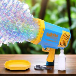 "69 Holes Rechargeable Powerful Bubble Gun Toys for Kids Adults Best Gifts"